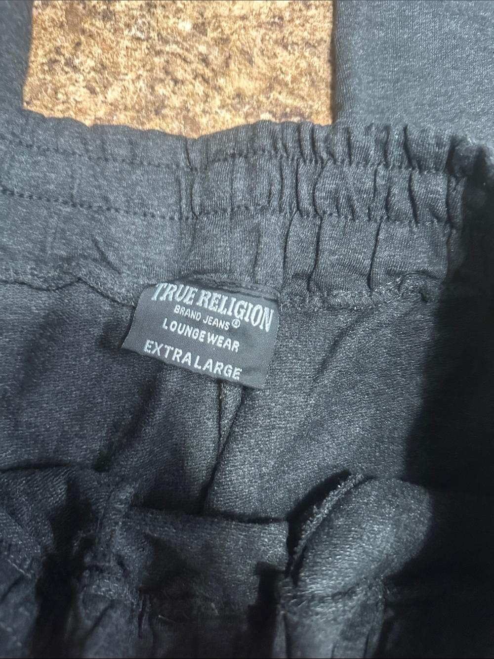 NWT True ReligionLoungewear  Charcoal Joggers with Gold Horseshoe Print XL - Picture 4 of 4